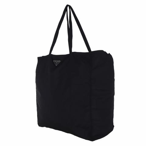 Sell Prada Nylon Shopping Tote Bag With Zip Pouch - Black